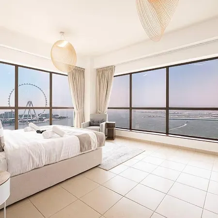 Dubai Eye & Sea View, 1-Min Walk To Jbr Beach, Luxurious Beach Retreat! Exterior photo
