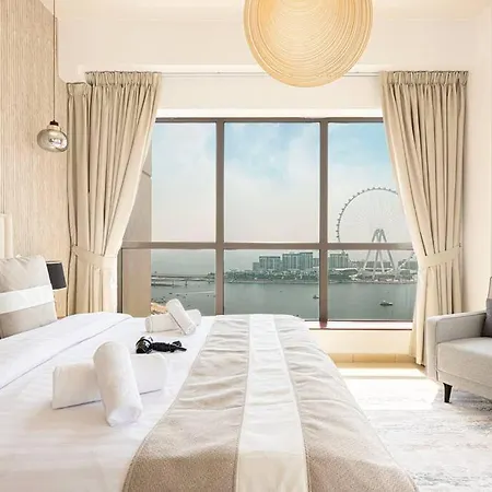 Dubai Eye & Sea View, 1-Min Walk To Jbr Beach, Luxurious Beach Retreat! Exterior photo