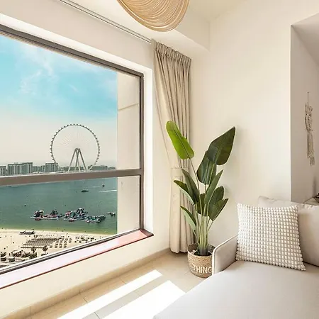 Dubai Eye & Sea View, 1-Min Walk To Jbr Beach, Luxurious Beach Retreat! Exterior photo